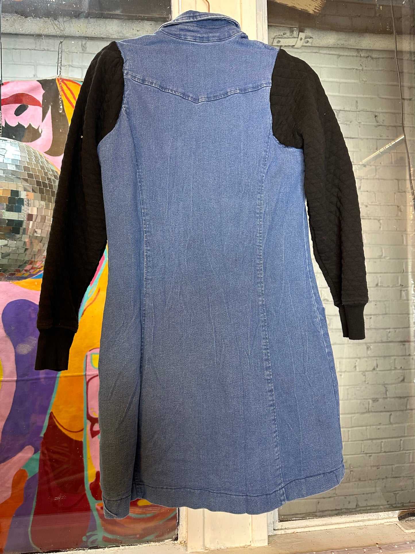 Repurposed Front Zip Denim Dress