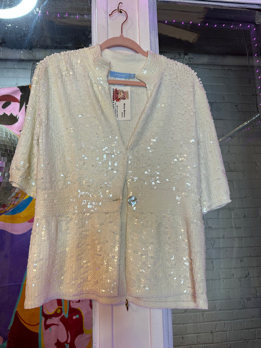 Sequin one button jacket