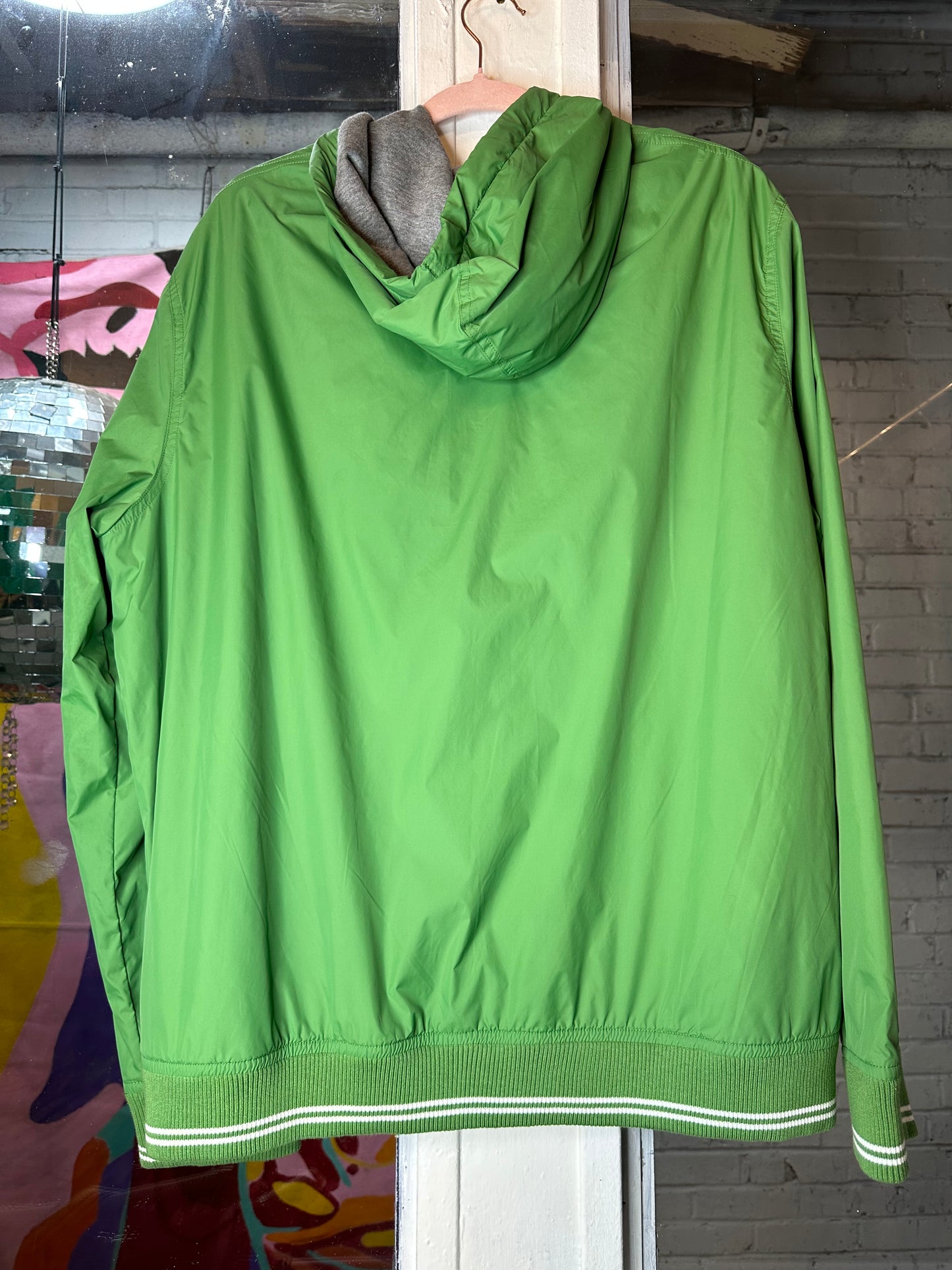 Green Zip Up Rain Jacket